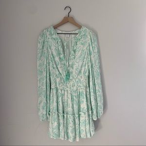 House of Harlow 1960 Paisley Ruffle Mini Dress